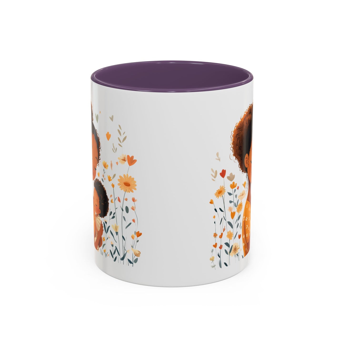 Warmth & Love Mug, Floral Mother & Child Coffee Cup, Gift for Mom, Cozy Drinkware, Baby Shower Mug, Family Bonding