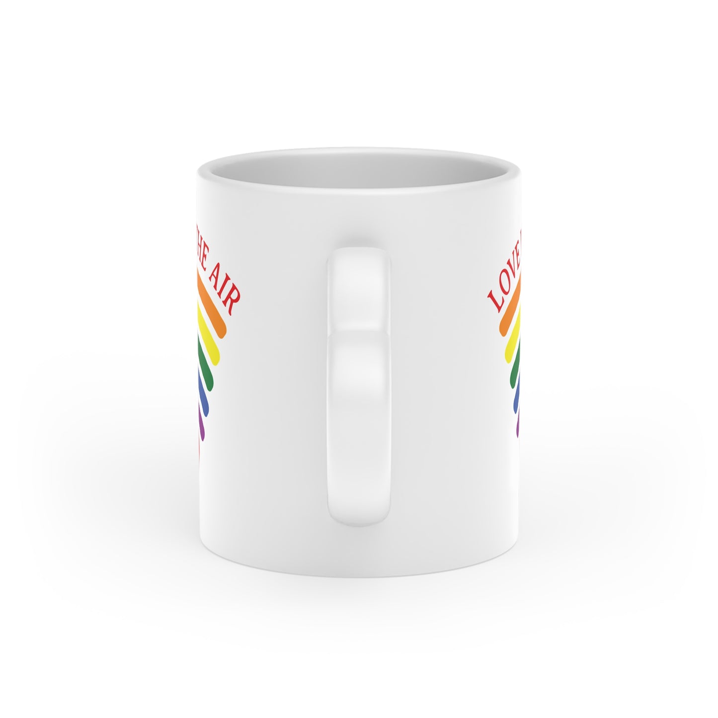 Romantic Heart-Shaped Mug, Gift for Him or Her, Valentine's Day Cup, Love is in the Air Mug, Colorful Coffee Mug, Cute Couple Gift