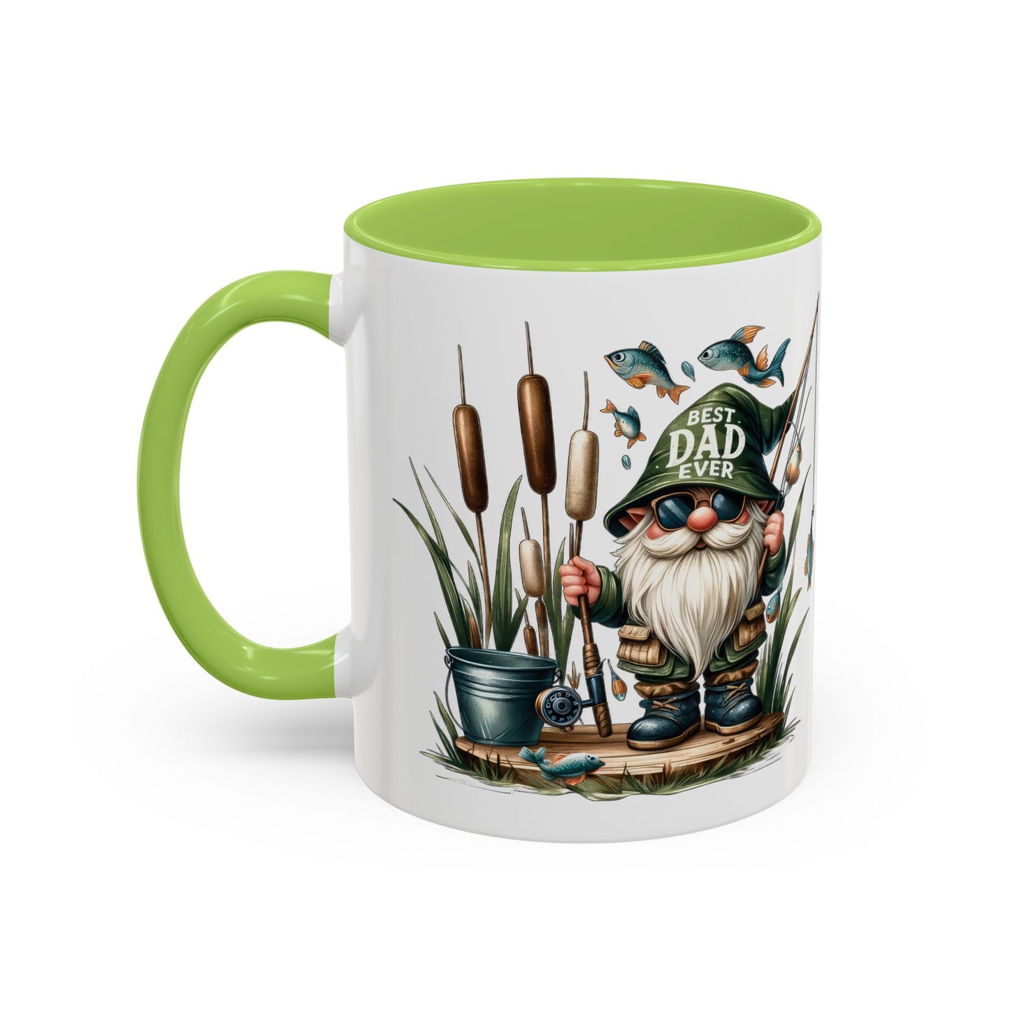 Fishing Gnome Coffee Mug, Best Dad Ever, Father's Day Gift, Dad's Mug, Gnome Decor, Outdoor Lover's Cup