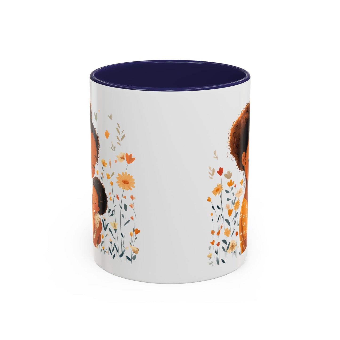 Warmth & Love Mug, Floral Mother & Child Coffee Cup, Gift for Mom, Cozy Drinkware, Baby Shower Mug, Family Bonding