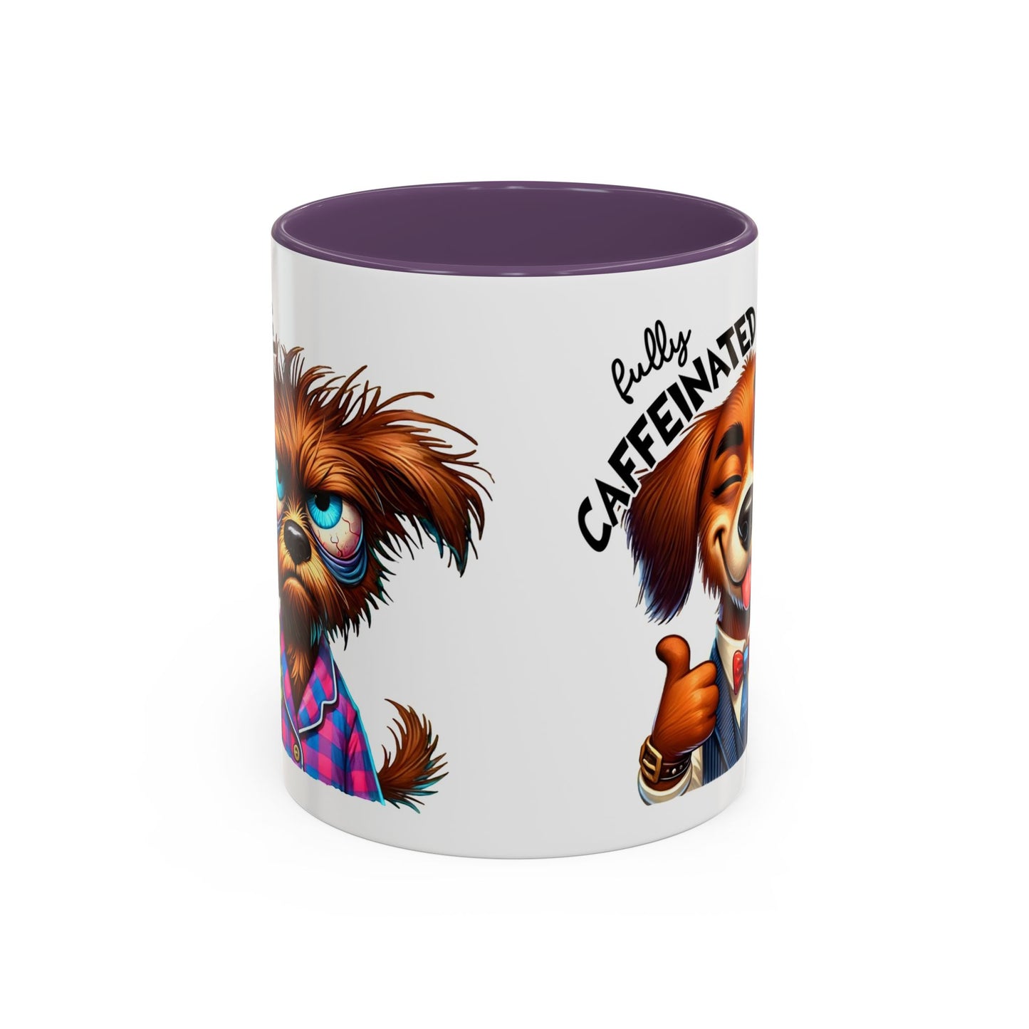 Caffeinated Dog Mug, Funny Pet Lover Coffee Cup, Gift for Dog Owners, Cute Animal Drinkware, Whimsical Home Decor