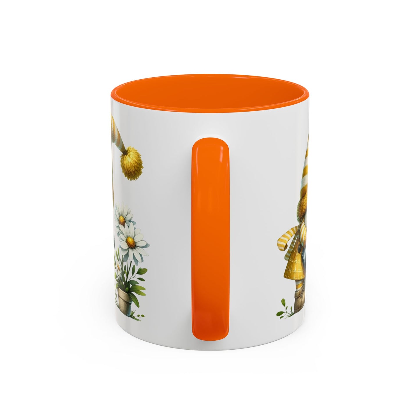 Charming Gnome Accent Coffee Mug, Cute Nature Decor, Garden Lover Gift, Springtime Coffee Cup, Whimsical Kitchenware