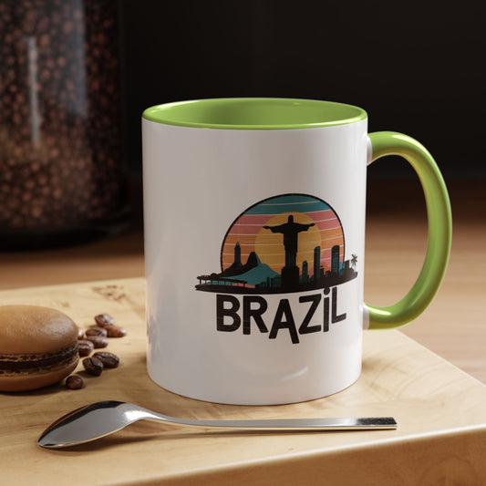 Brazilian Vibe Coffee Mug, Accent Mug for Travel Lovers, Gift for Brazil Enthusiasts, Souvenir Coffee Cup, Beach Theme Mug