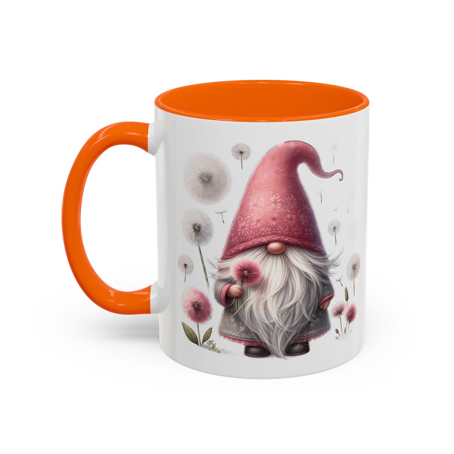 Whimsical Gnome Coffee Mug, Cute Coffee Cups for Home, Unique Gift for Gnome Lovers, Floral Gnome Mug for Birthdays, Spring Décor