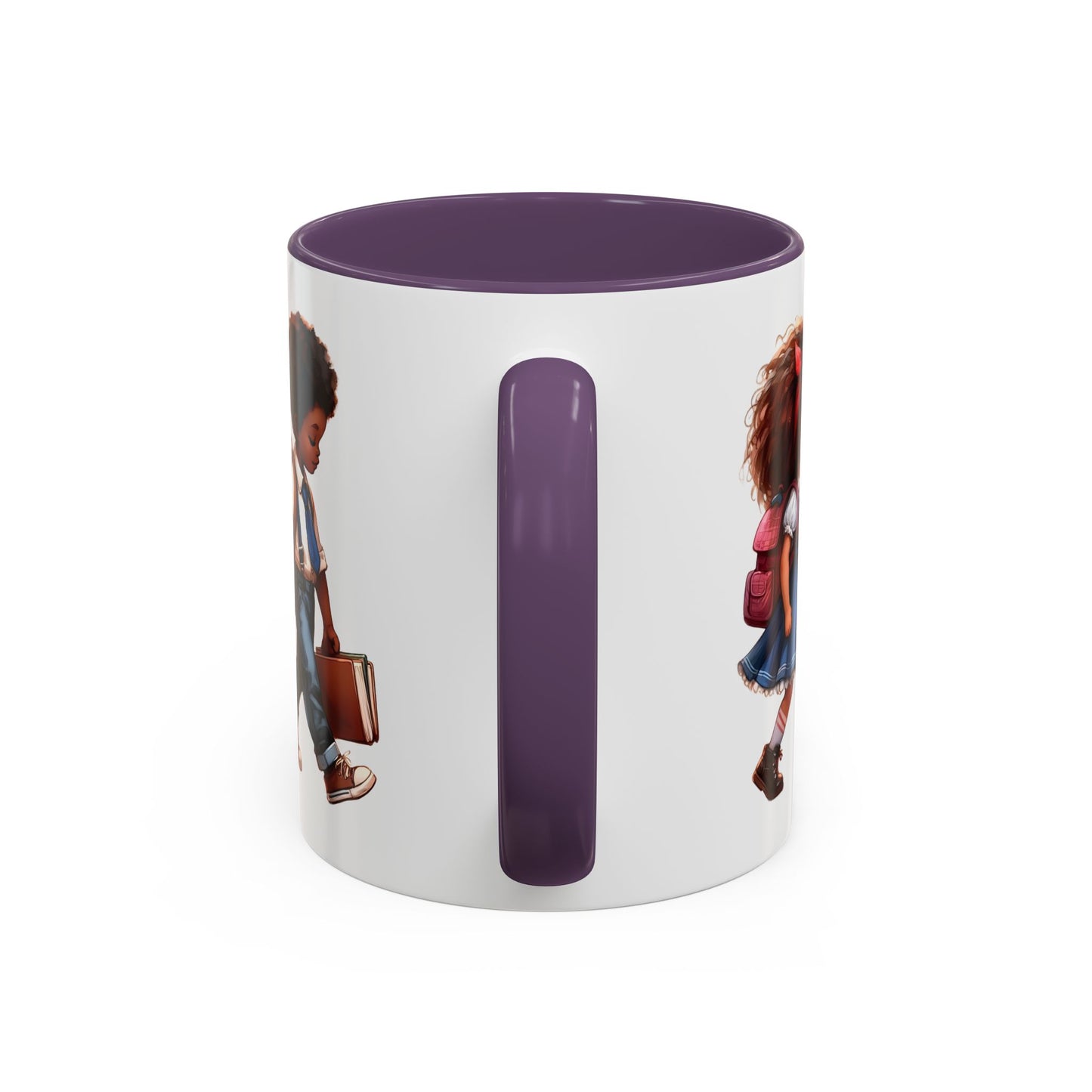 Cute Kids Walking Accent Coffee Mug | Back to School, Teacher Gift, Children's Art, Personalized Tea Cup, Unique Gift Idea
