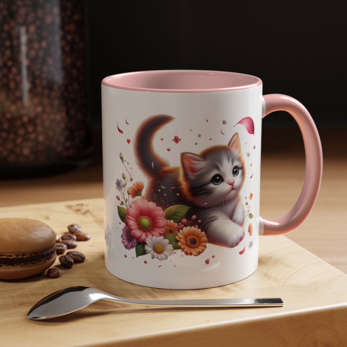 Whimsical Cat Coffee Mug | Cute Pet Lovers Gift | Floral Design | 11 & 15oz | Perfect for Birthdays, Anniversaries, Cat Enthusiasts
