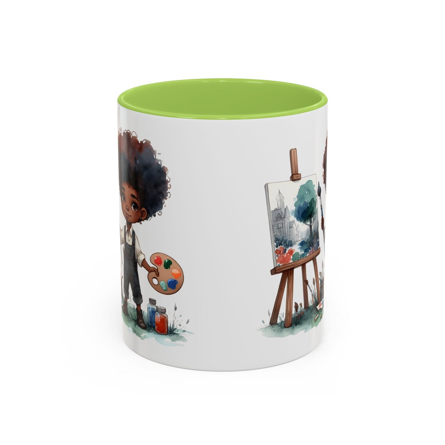 Creative Kid's Coffee Mug | Art Lover Gift | Black & White Accent Mug | Unique Art Design | Children's Art Decor | Fun Ceramic Cup