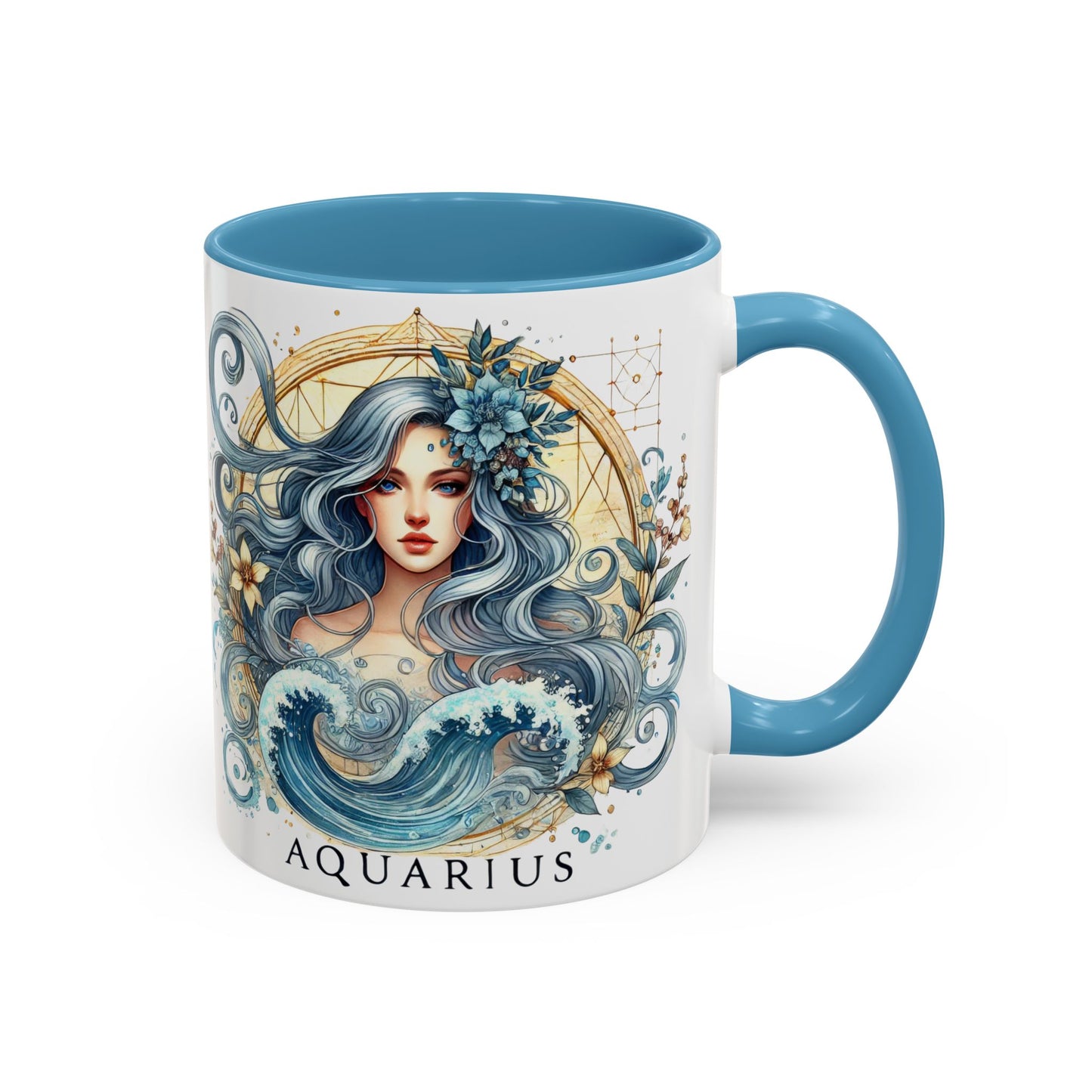 Astrological Aquarius Coffee Mug - Zodiac Sign Design, Perfect for Astrology Lovers