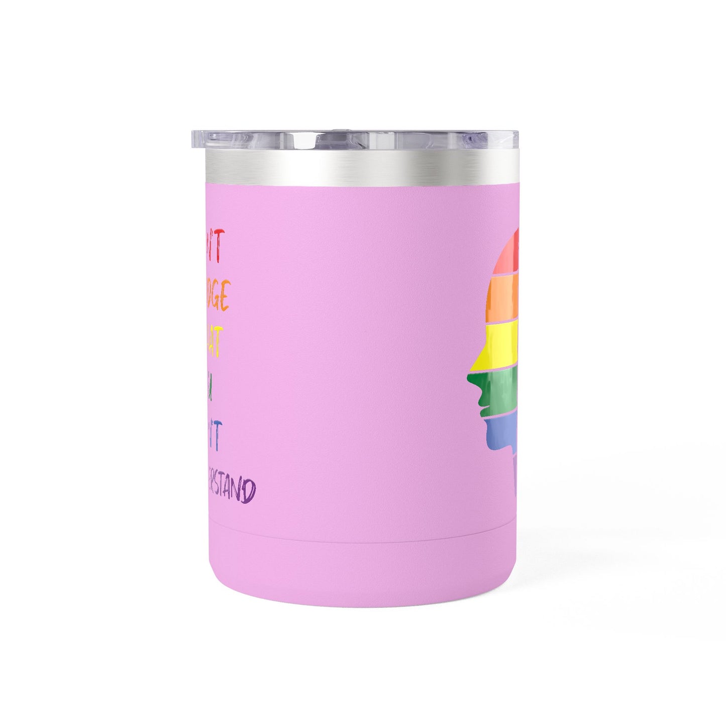 Pride Inspiration Coffee Mug, LGBTQ+ Tumbler, 15oz Rainbow Mug, Don't Judge What You Can't Understand, Gift for Allies & Activists