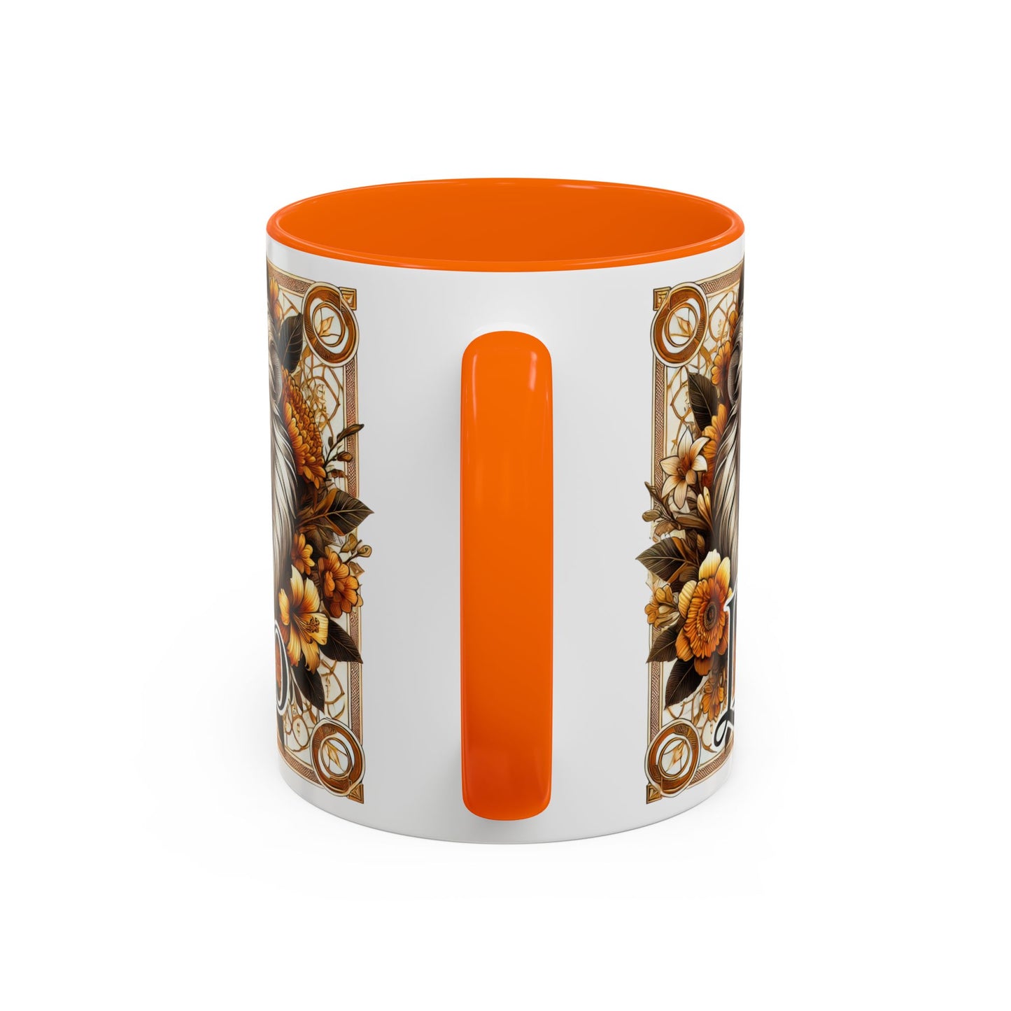 Leo Zodiac Accent Coffee Mug – Bold Floral Design for Astrology Lovers
