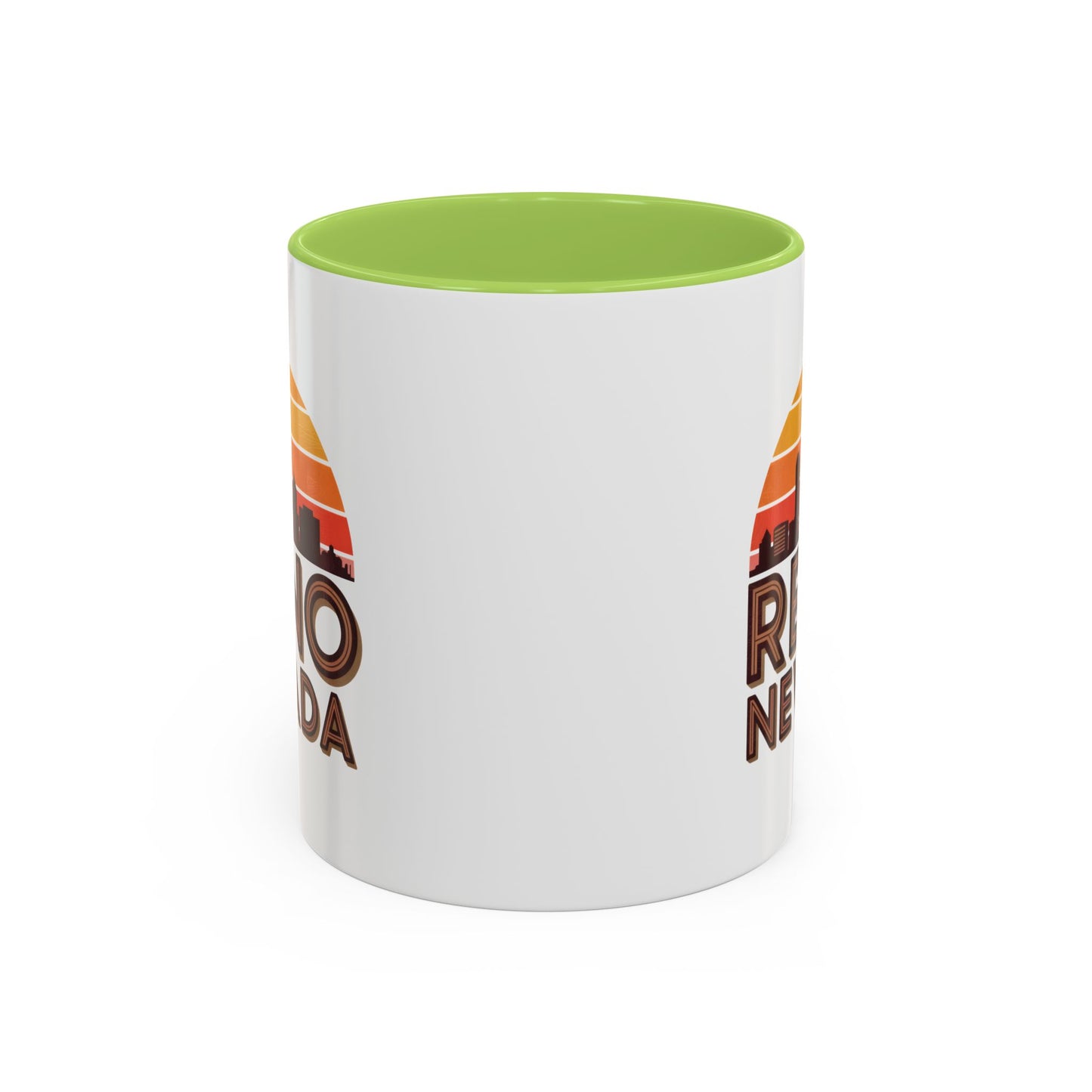 Reno Nevada Accent Coffee Mug | Retro Sunrise Design | Perfect Gift, Kitchen Decor, Souvenir, Coffee Lovers, Travel Mug
