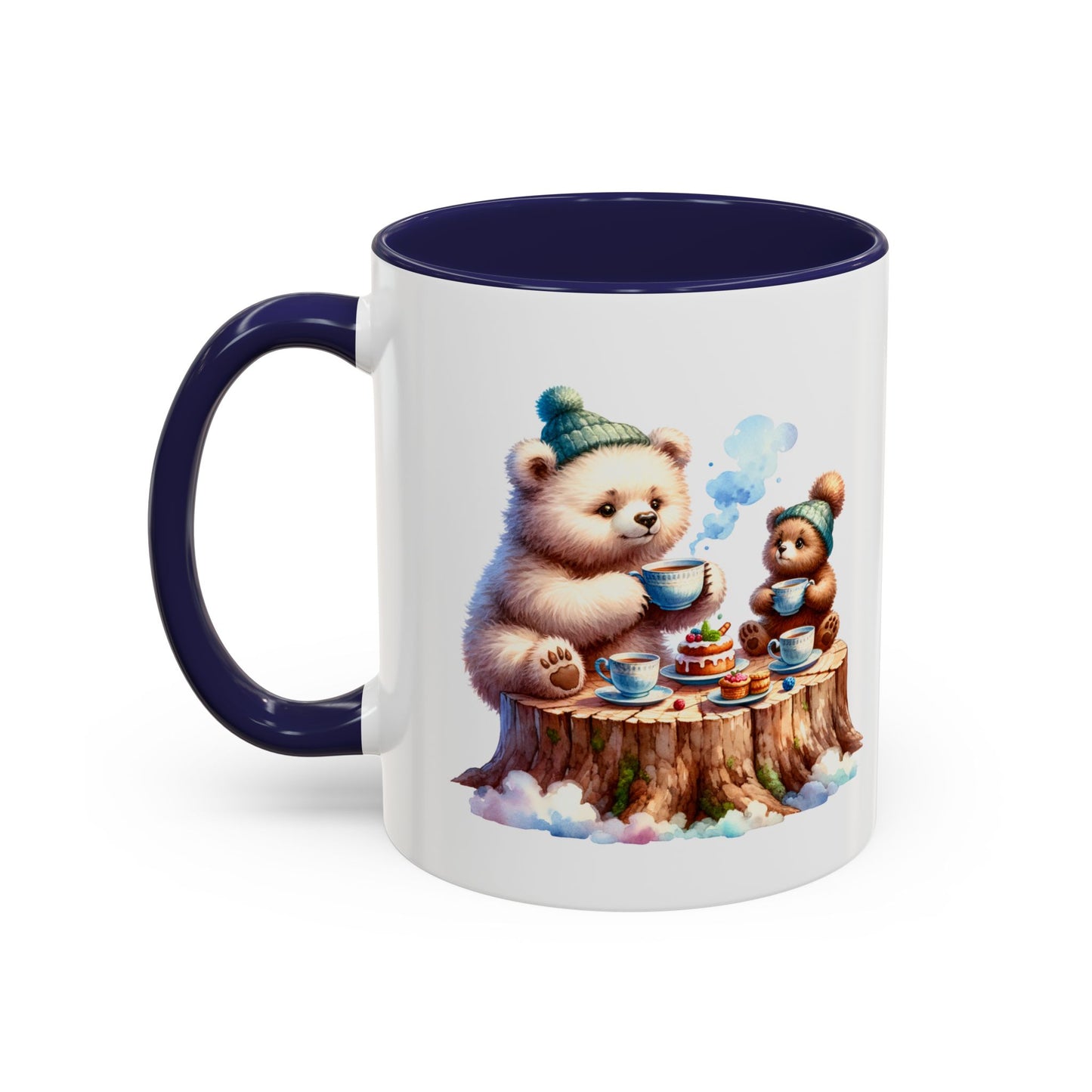 Whimsical Bear Tea Party Mug | Cute Animal Lover Coffee Cup, Gift for Kids, Nursery Decor, Birthday, Holiday Essentials