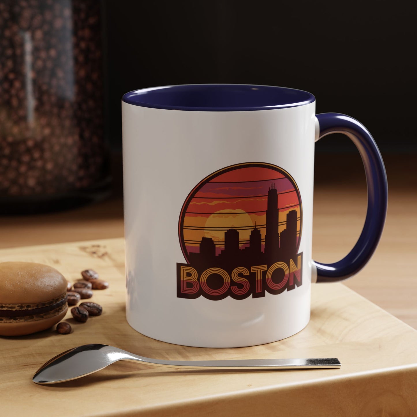 Boston Sunset Accent Coffee Mug, Unique Gift for Boston Lovers, Travel Souvenir, Home Decor, Coffee Lover's Gift, 11oz 15oz Options