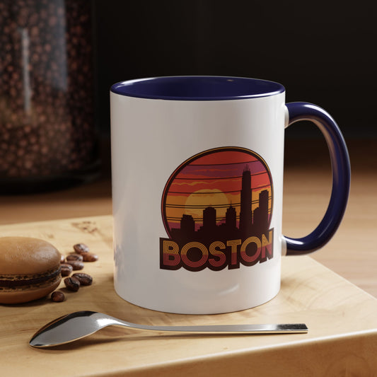 Boston Sunset Accent Coffee Mug, Unique Gift for Boston Lovers, Travel Souvenir, Home Decor, Coffee Lover's Gift, 11oz 15oz Options