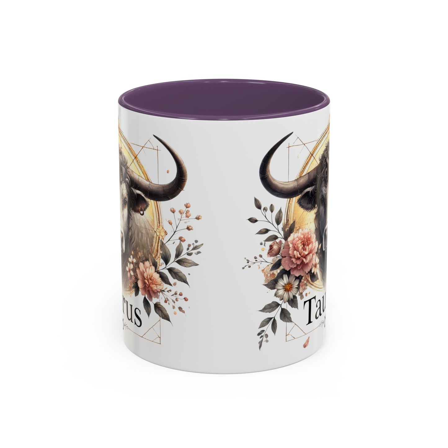Taurus Floral Accent Coffee Mug | Astrology Gift for Taurus Fans | Office, Birthday, Zodiac Decor, Personalized Mug, Home & Kitchen