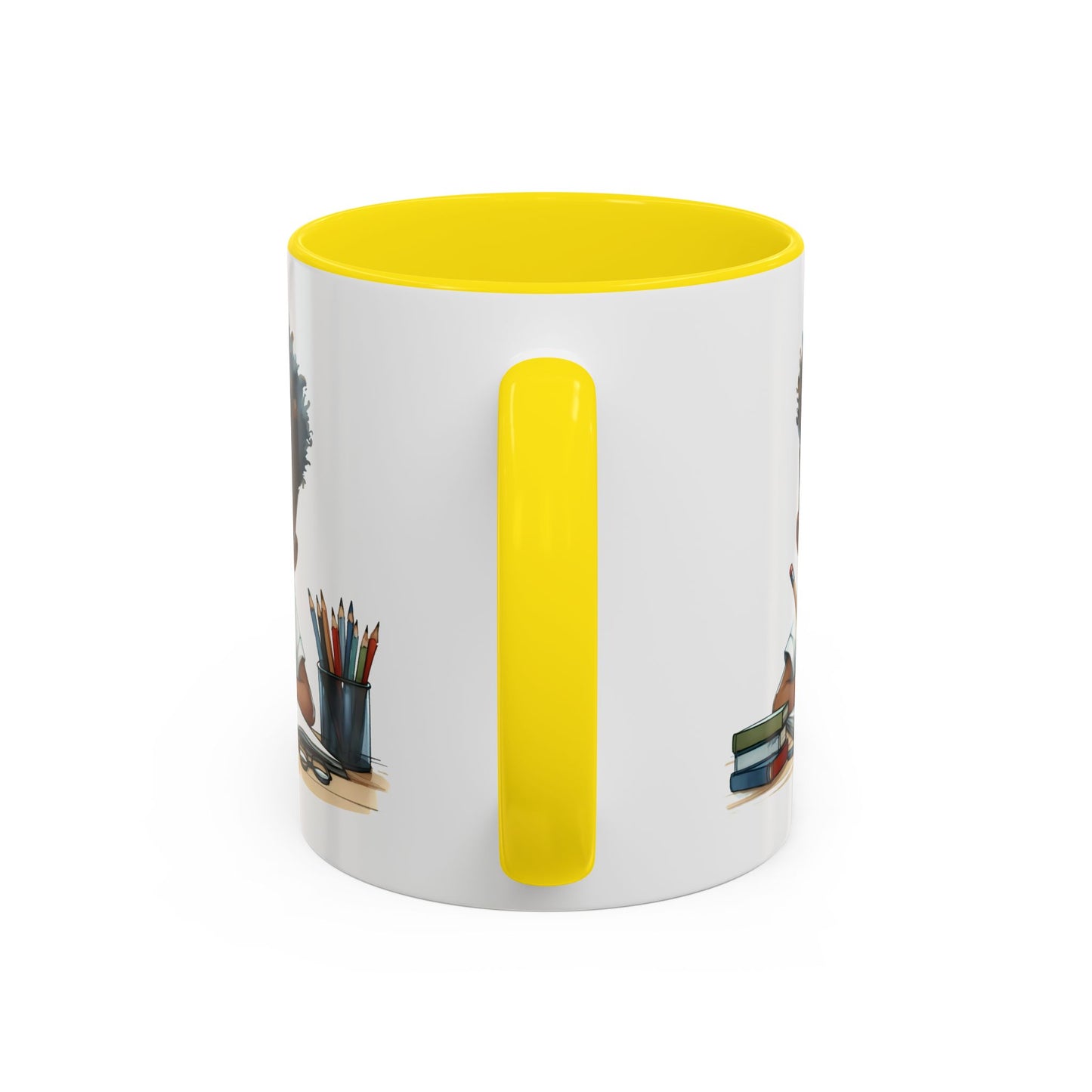 Creative Kids Coffee Mug, Black Accent Mug, Cute Student Gift, Kids Artwork Mug, Back-to-School Coffee Cup, Educational Gift Idea