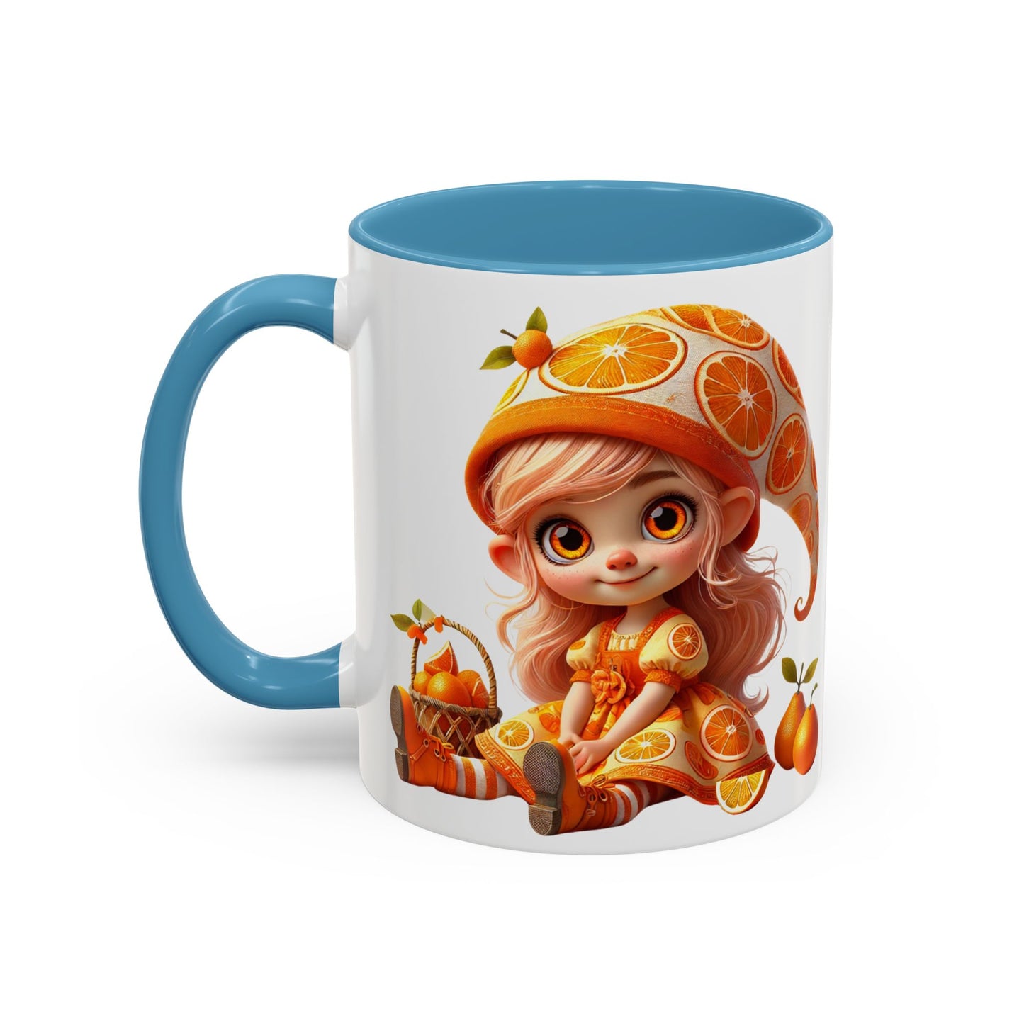 Whimsical Orange-Themed Coffee Mug, Cute Ceramic Cup for Fruit Lovers, Ideal Gift for Halloween, Birthdays, and Orange Enthusiasts