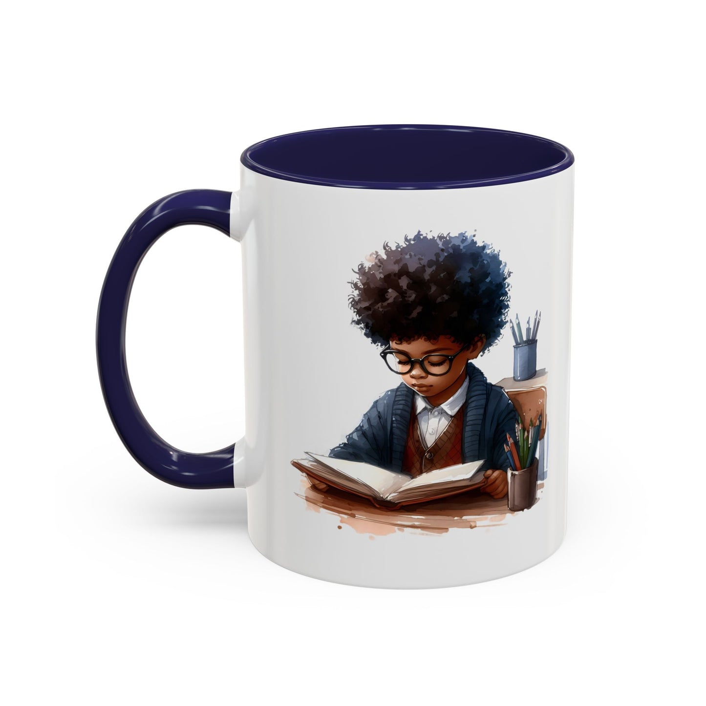 Studious Kid Accent Coffee Mug | Reading Gift for Book Lovers | Unique Office Decor | Fun Drinkware | Educational Present