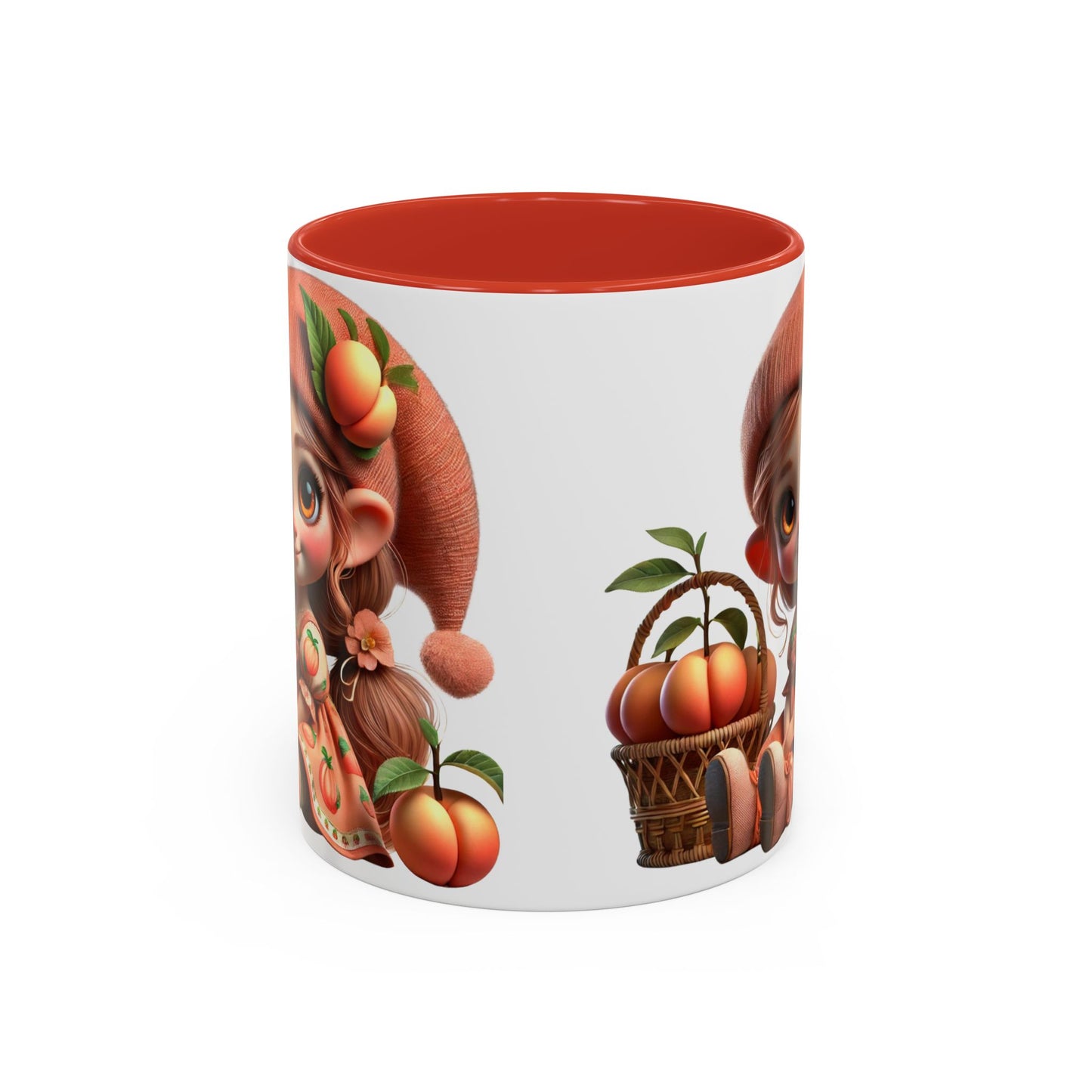 Cute Peach Character Accent Coffee Mug - Ideal for Cozy Mornings