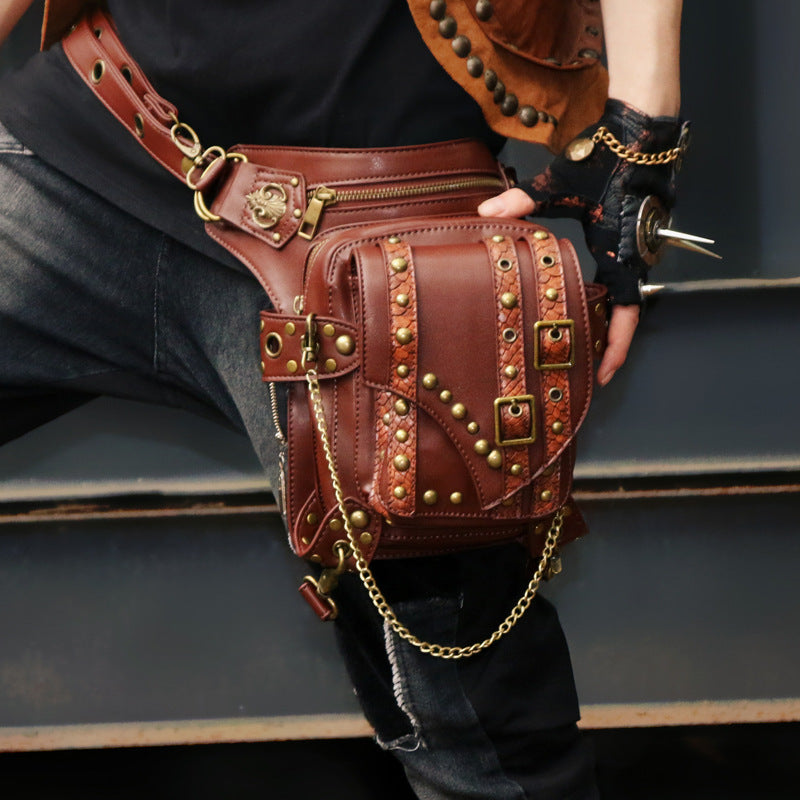 Explosion punk rock motorcycle chain bag