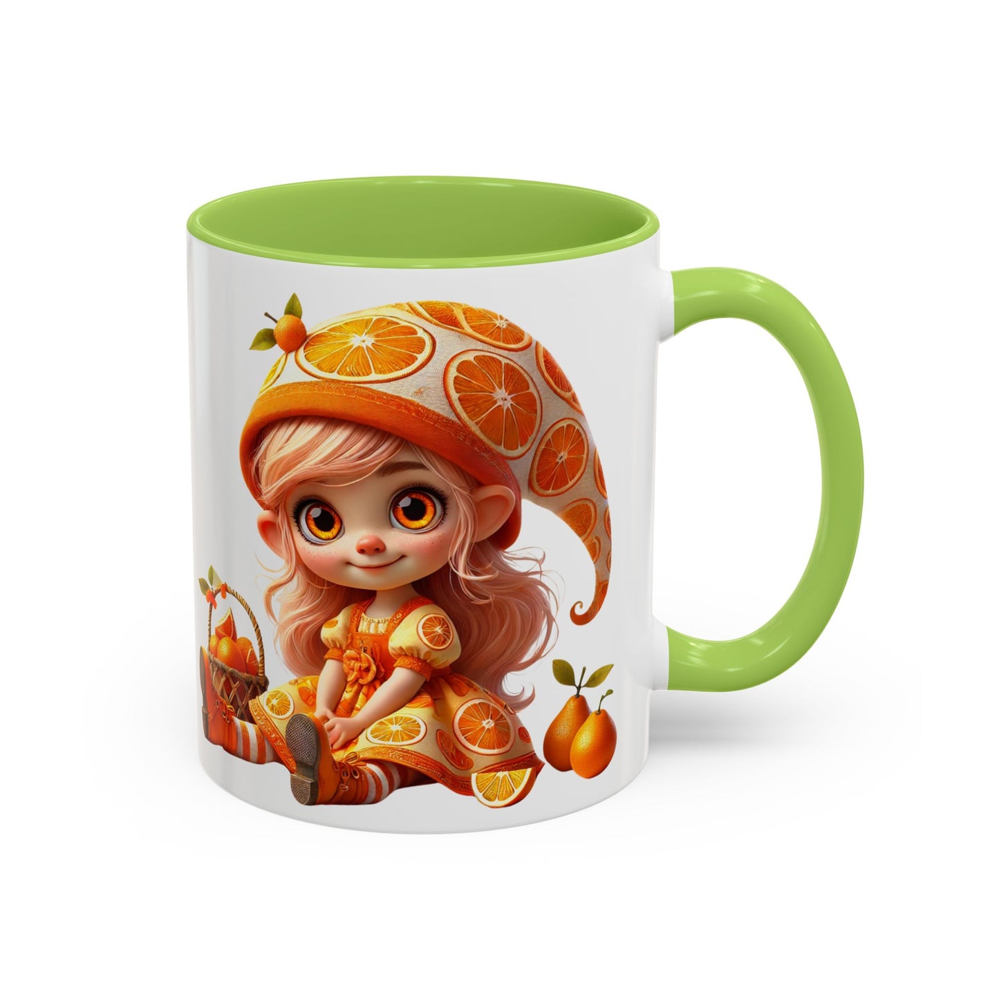 Whimsical Orange-Themed Coffee Mug, Cute Ceramic Cup for Fruit Lovers, Ideal Gift for Halloween, Birthdays, and Orange Enthusiasts