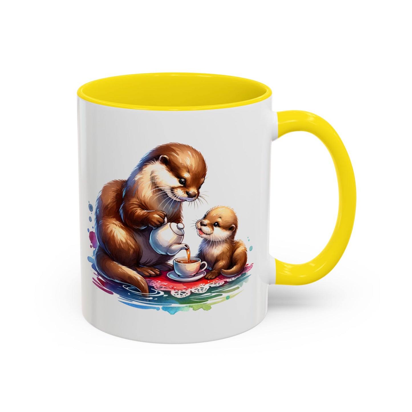 Cute Otter Family Coffee Mug | Animal Lover Gift, Holiday Mug, Tea Cup, Kid's Birthday, Home Decor