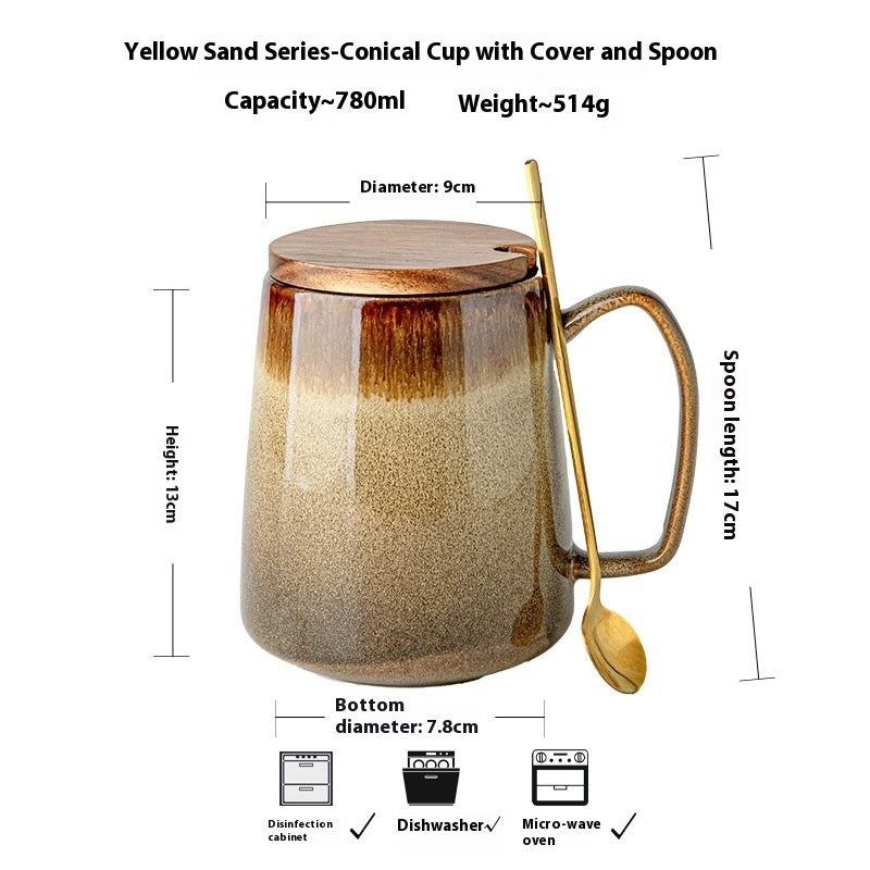 Retro Kiln Baked Mug Large Capacity Ceramic Cup