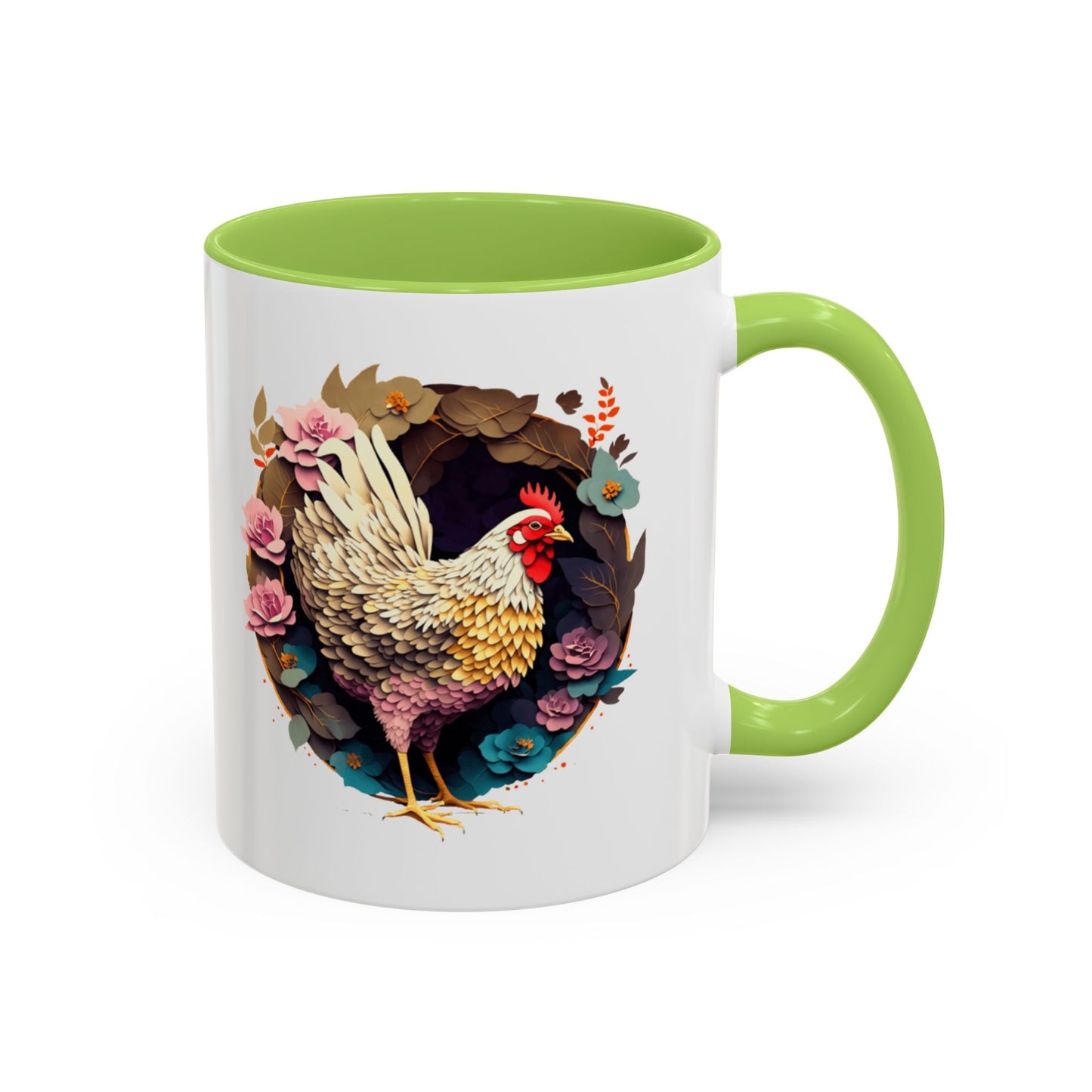 Charming Floral Chicken Coffee Mug - Perfect for Farmhouse Decor, Gift for Chicken Lovers, Tea, Hot Drinks, Home & Kitchen