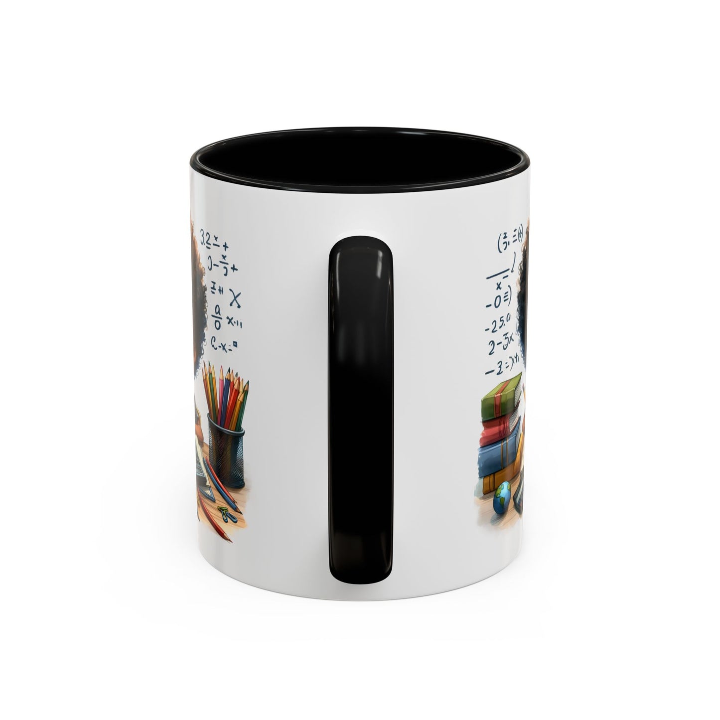 Cute Academic Accent Coffee Mug - Fun Mug for Students, Personalized Teacher Gift, Unique Gift for Scholars, Black Mug with Artwork