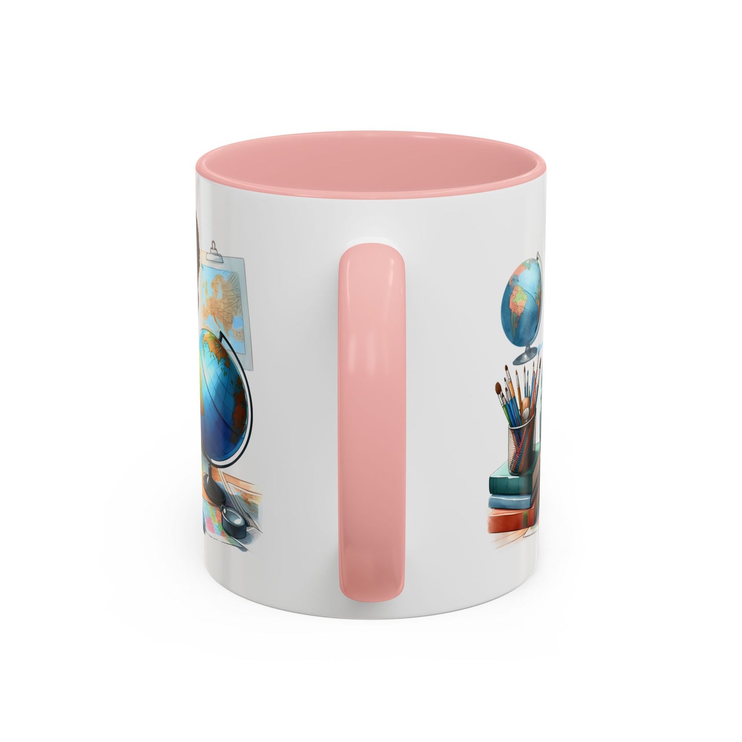World Explorer Accent Coffee Mug - Perfect for Students, Travel Lovers, Teachers, Back to School, Gift for Kids