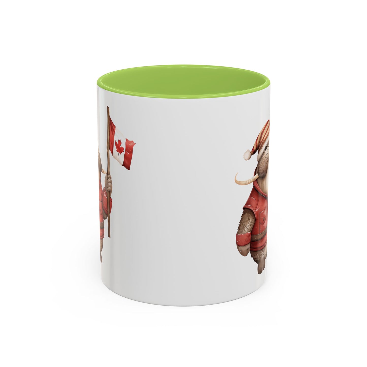 Canadian Holiday Accent Coffee Mug - Adorable Walrus with Flag, Gift for Canada Day, Cute Decor, Coffee Lover, Kitchen Accessory