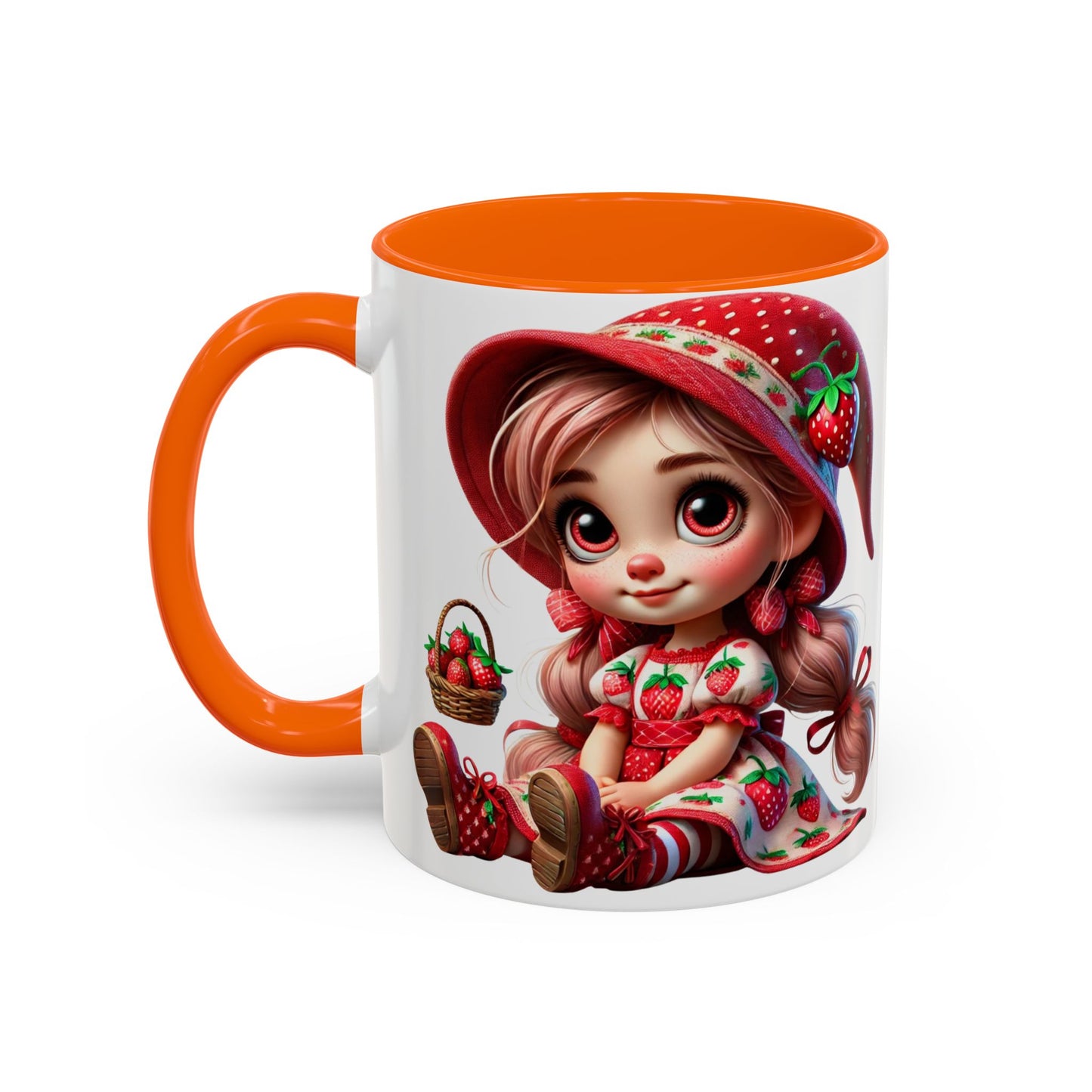Cute Strawberry Girl Coffee Mug - 11 & 15 oz Accent Mugs for Tea Lovers