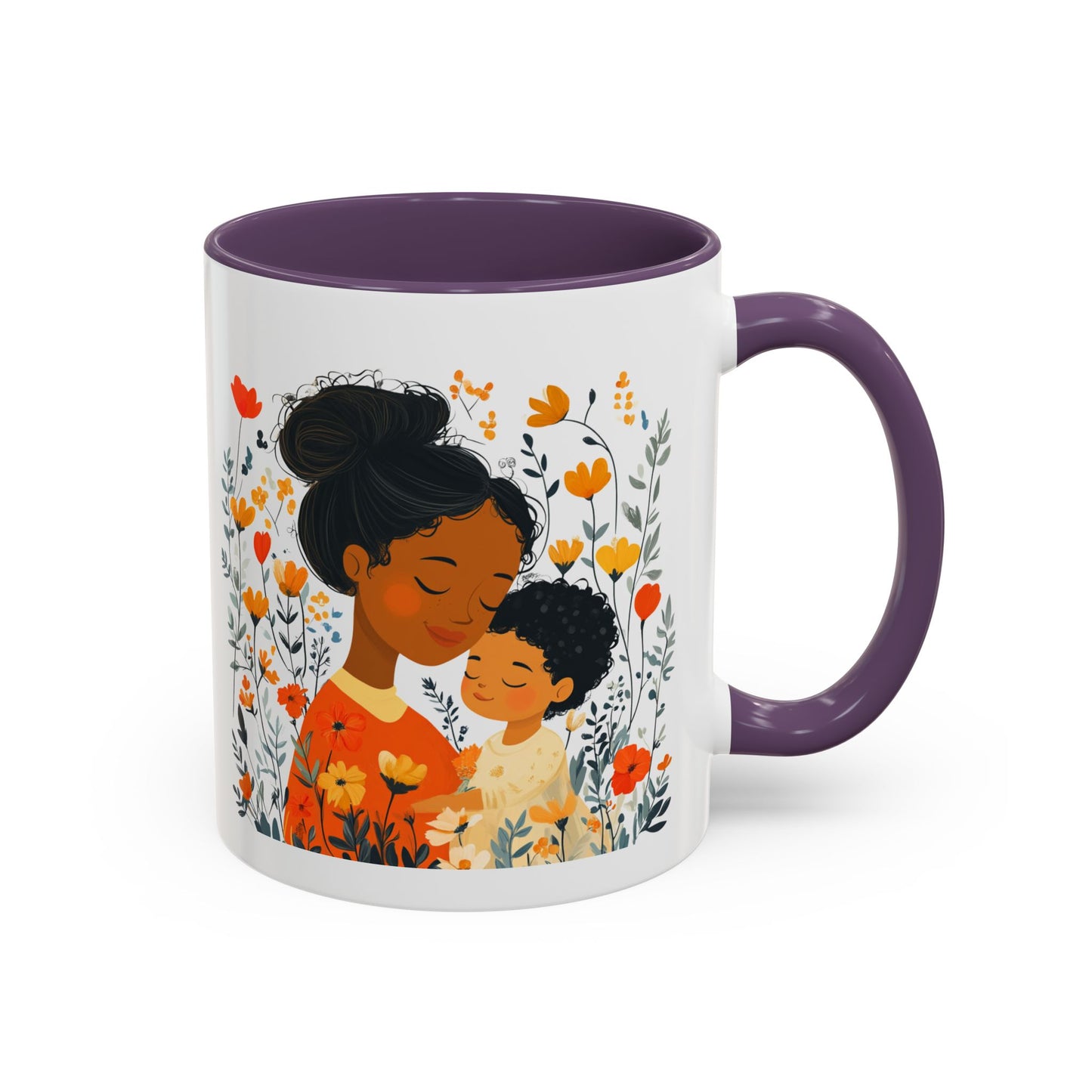 Floral Mama & Child Coffee Mug - Perfect for Mother's Day, Gift for Mom, Family Time, Cute Drinkware, Wellness, Friendship