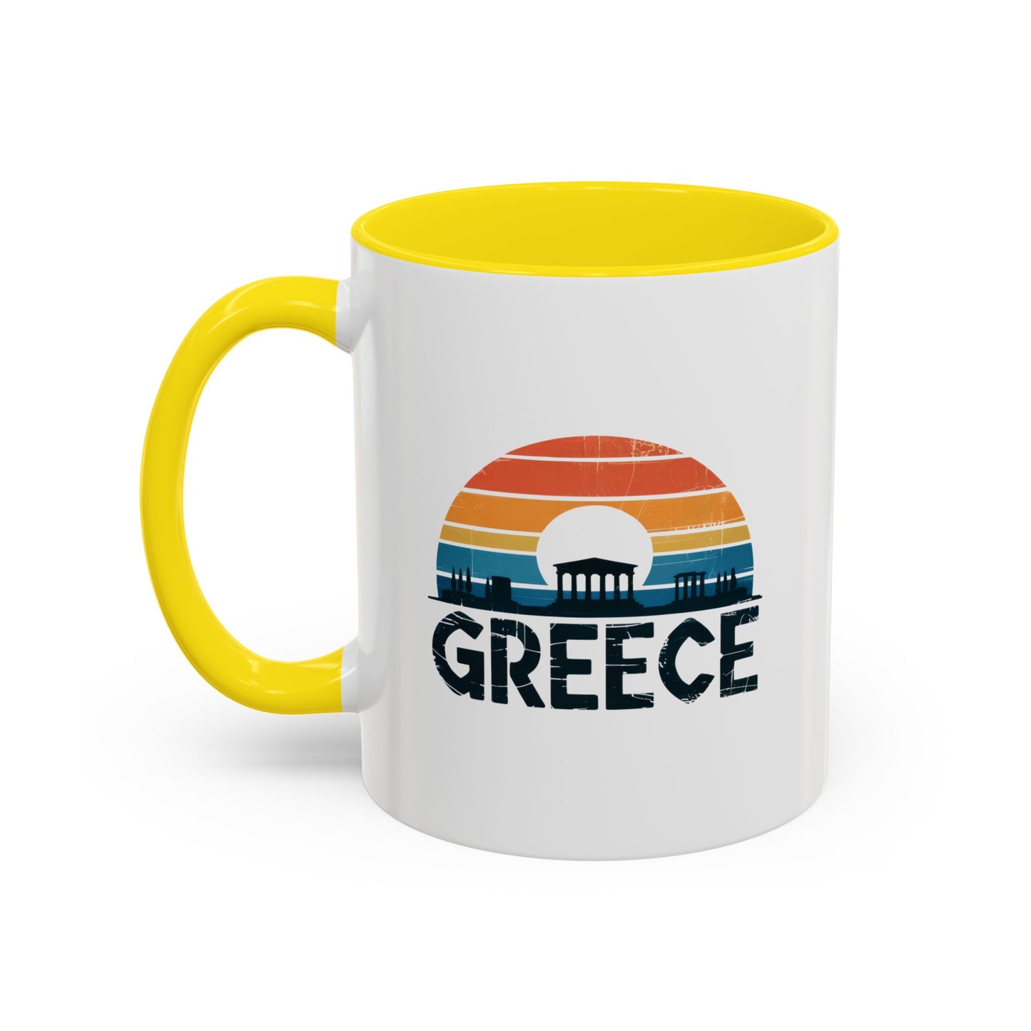 Greece Sunset Accent Coffee Mug - Perfect for Travel Lovers, Gifts for Her, Cozy Mornings, Summer Vibes, Greek Decor