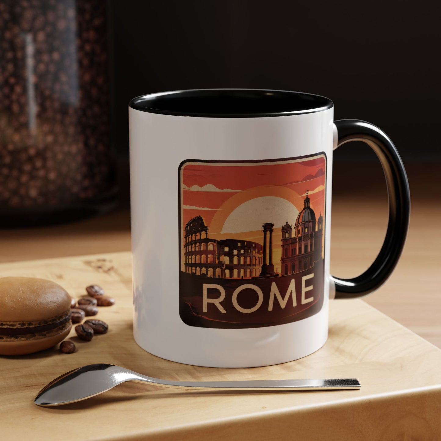 Rome Skyline Accent Coffee Mug, Travel Gift, Coffee Lovers, Home Decor, Unique Souvenir