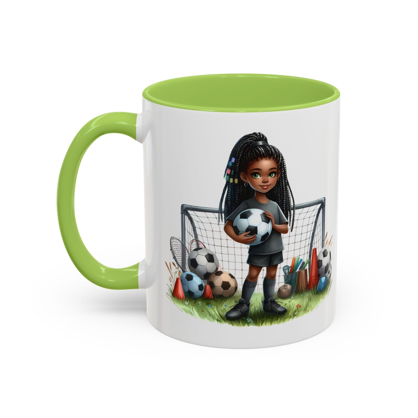 Soccer-Themed Accent Coffee Mug, Personalized Sports Fan Gift, Perfect for Coaches, Players, Kids, and Birthdays