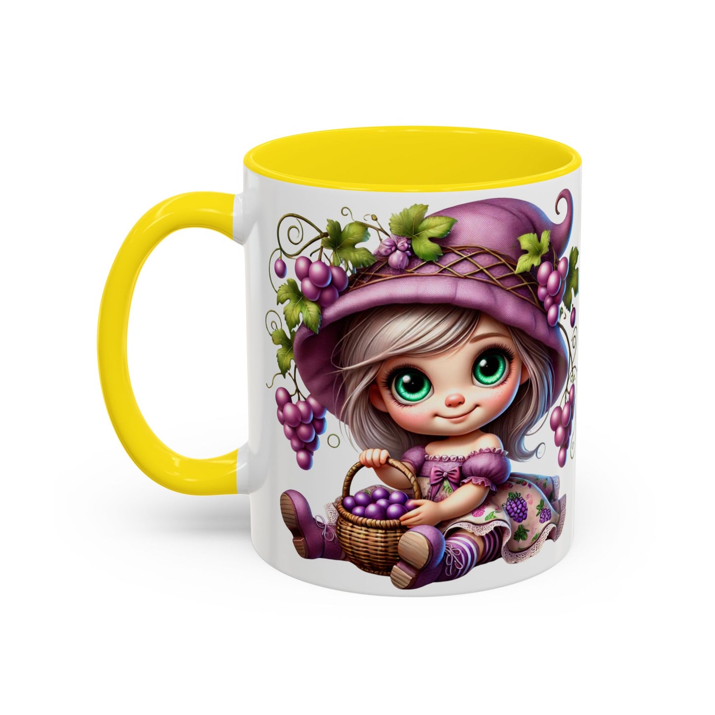 Whimsical Grape Girl Coffee Mug - Perfect for Wine Lovers and Gift Giving