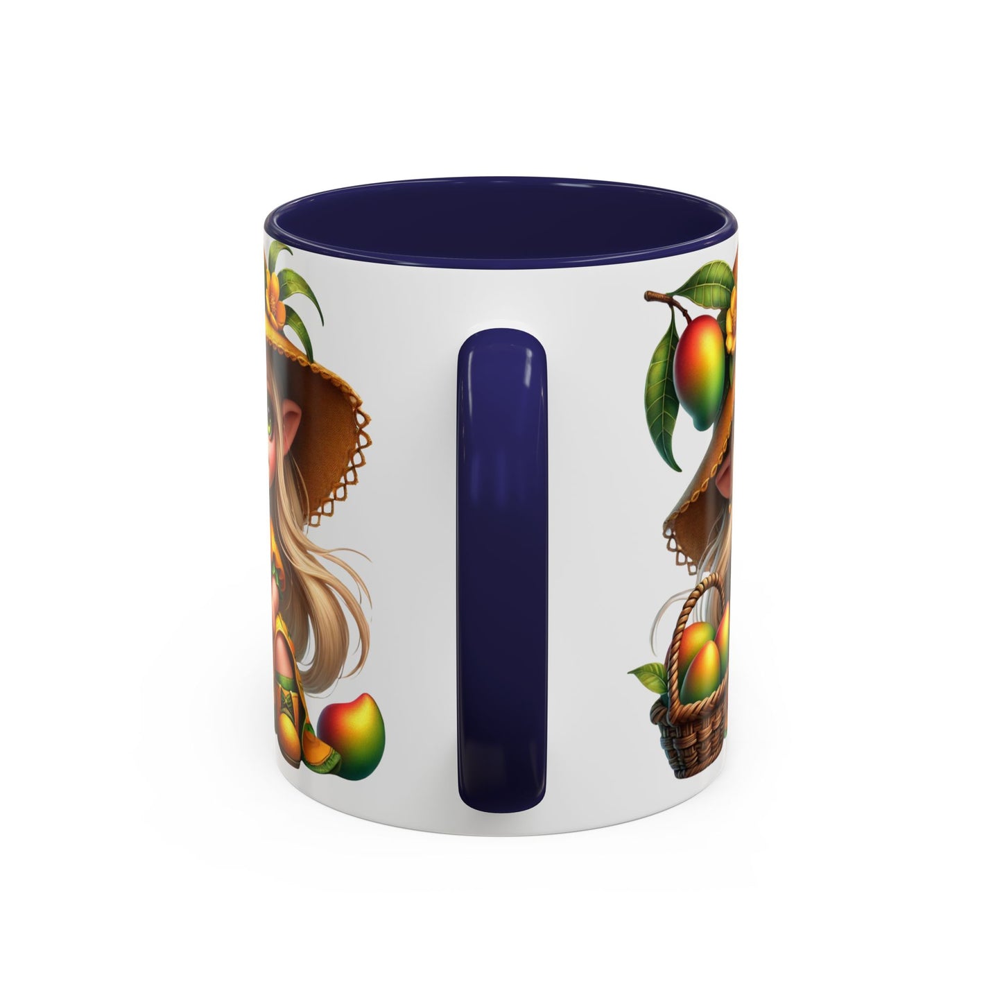 Whimsical Mango Fairy Coffee Mug - Cute Illustrative Design for Fruit Lovers