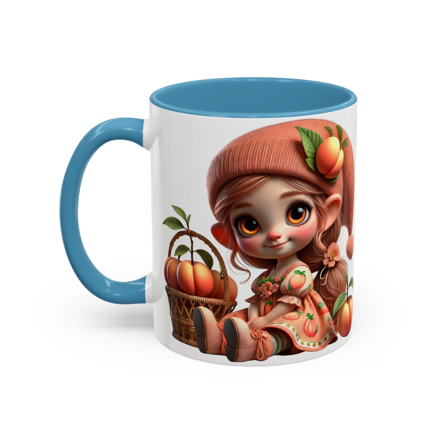 Cute Peach Character Accent Coffee Mug - Ideal for Cozy Mornings