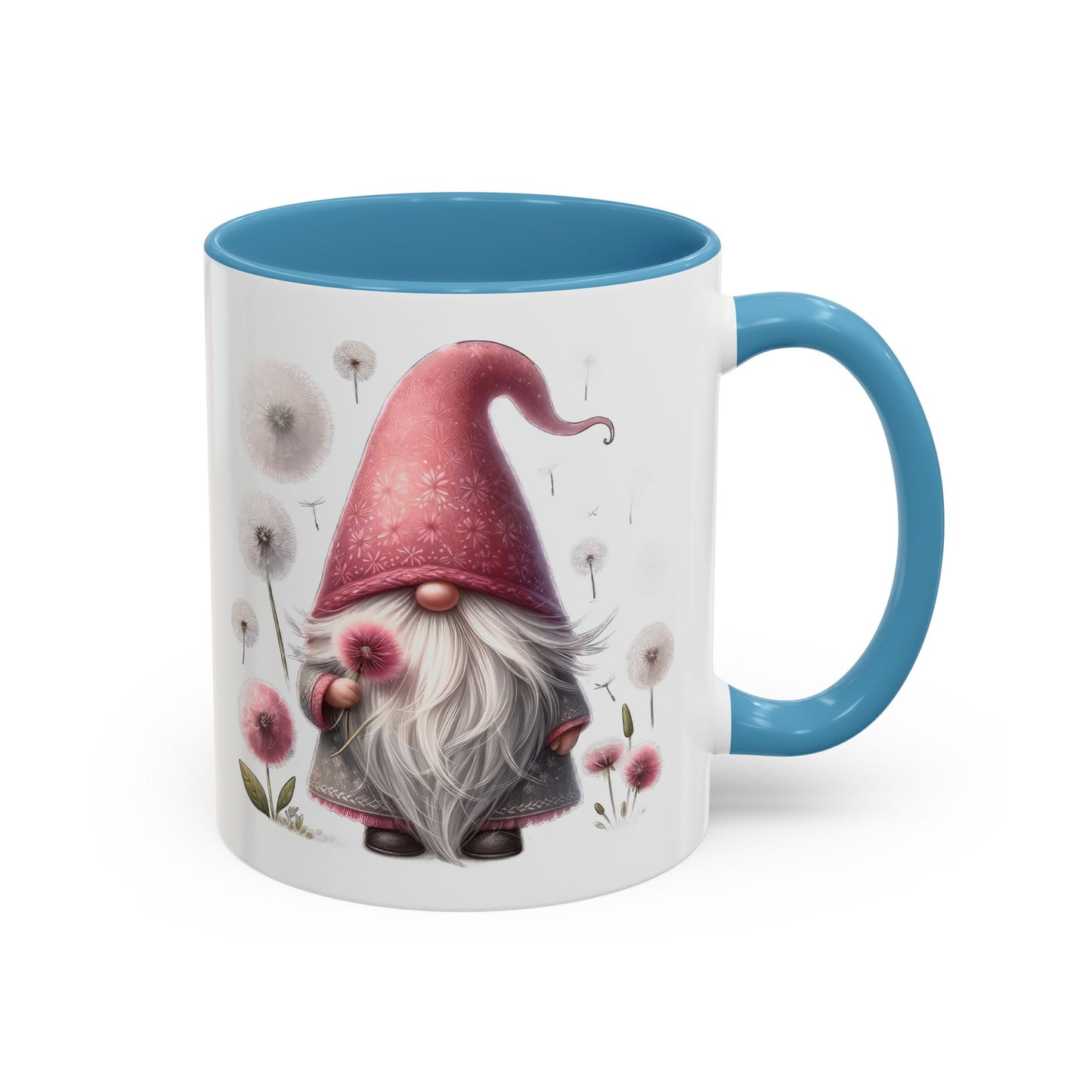 Whimsical Gnome Coffee Mug, Cute Coffee Cups for Home, Unique Gift for Gnome Lovers, Floral Gnome Mug for Birthdays, Spring Décor