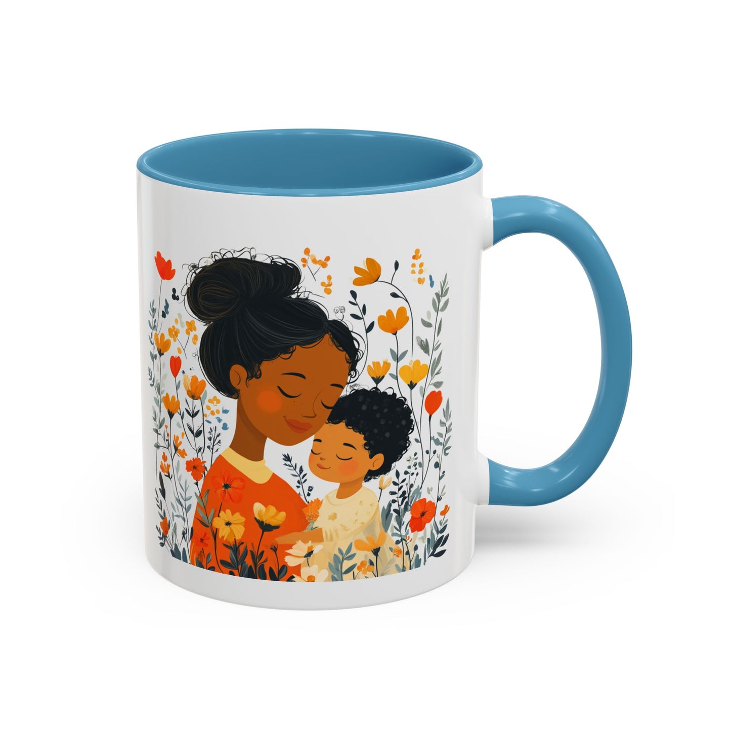 Floral Mama & Child Coffee Mug - Perfect for Mother's Day, Gift for Mom, Family Time, Cute Drinkware, Wellness, Friendship