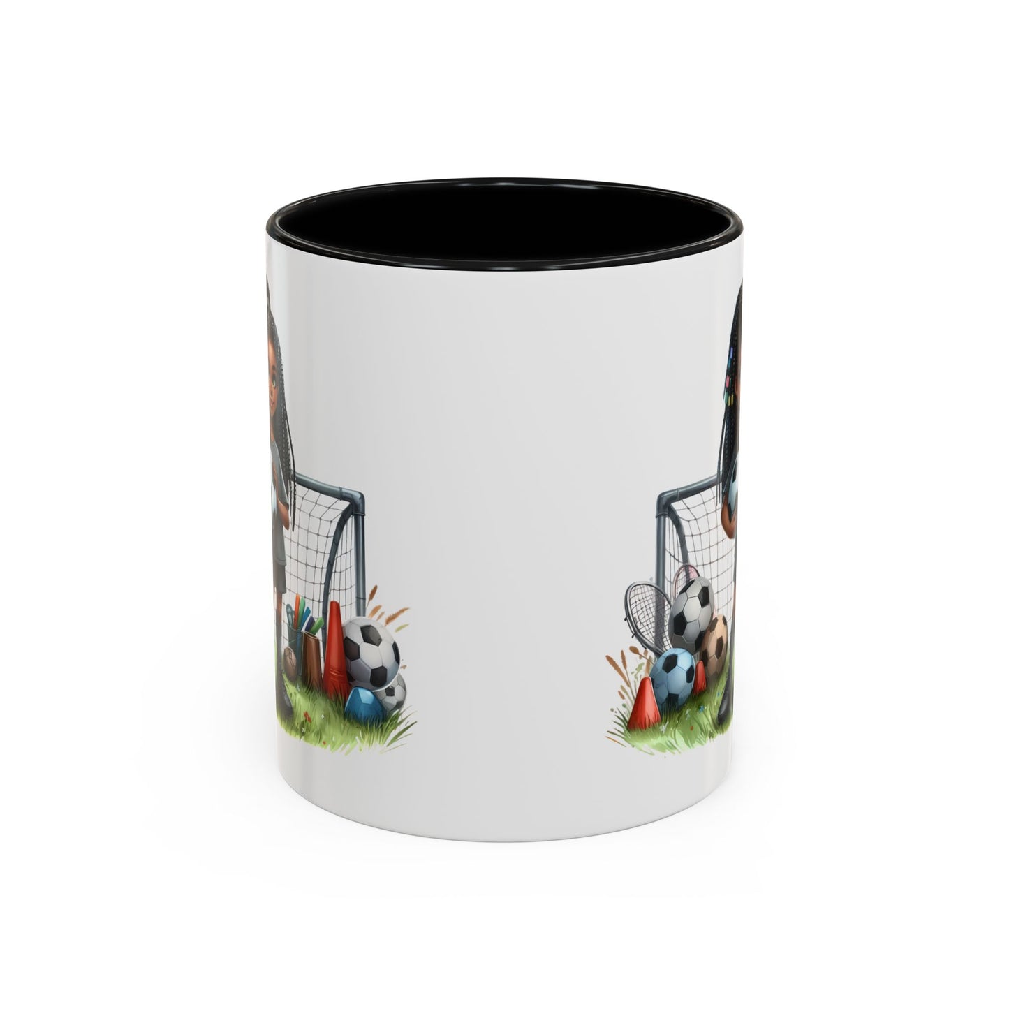 Soccer-Themed Accent Coffee Mug, Personalized Sports Fan Gift, Perfect for Coaches, Players, Kids, and Birthdays