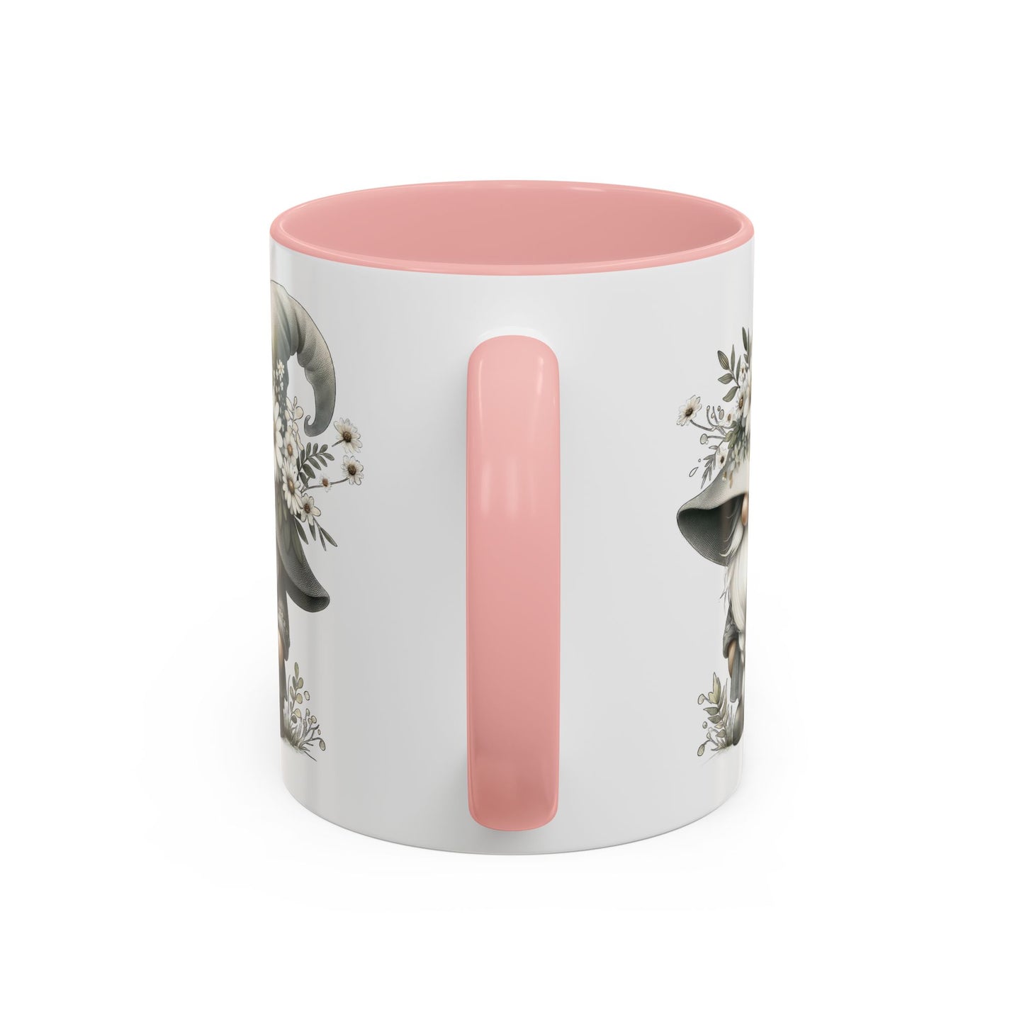 Whimsical Gnome Coffee Mug, Cute Floral Mug, Gift for Garden Lovers, Accent Mug for Coffee, Tea, and Hot Cocoa