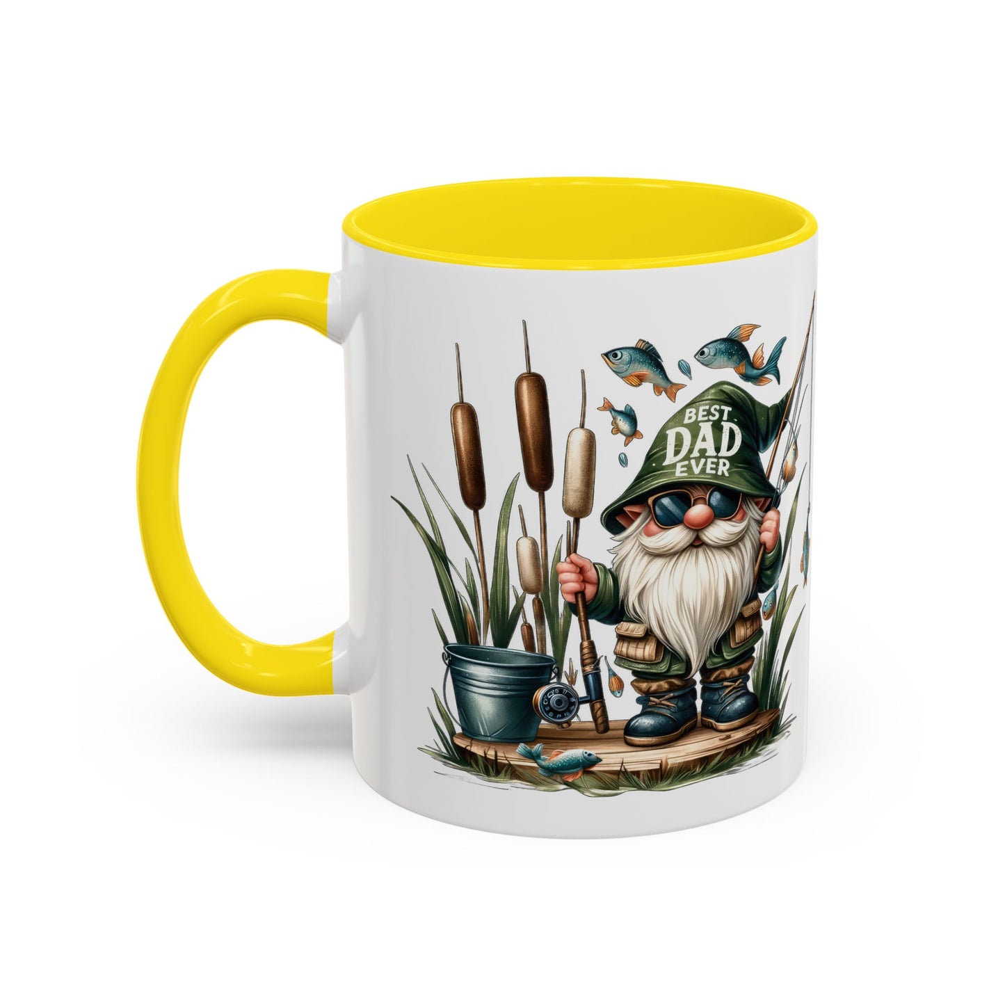 Fishing Gnome Coffee Mug, Best Dad Ever, Father's Day Gift, Dad's Mug, Gnome Decor, Outdoor Lover's Cup