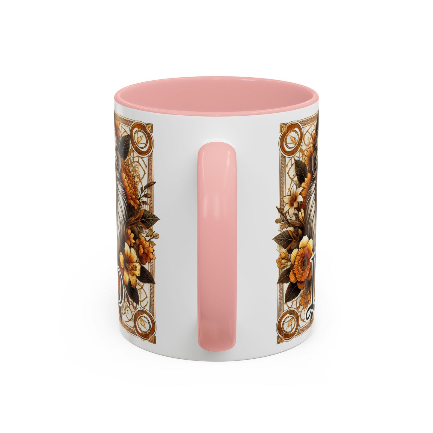Leo Zodiac Accent Coffee Mug – Bold Floral Design for Astrology Lovers