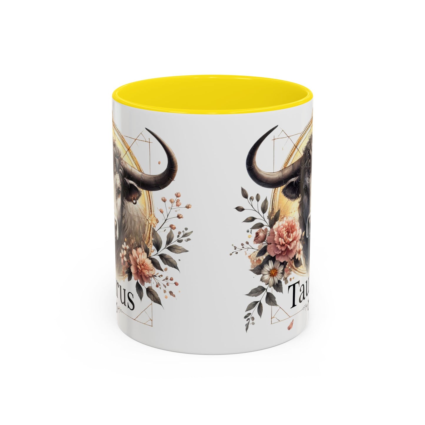 Taurus Floral Accent Coffee Mug | Astrology Gift for Taurus Fans | Office, Birthday, Zodiac Decor, Personalized Mug, Home & Kitchen