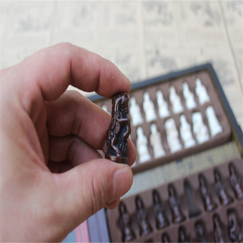 Antique chess mobile chess board