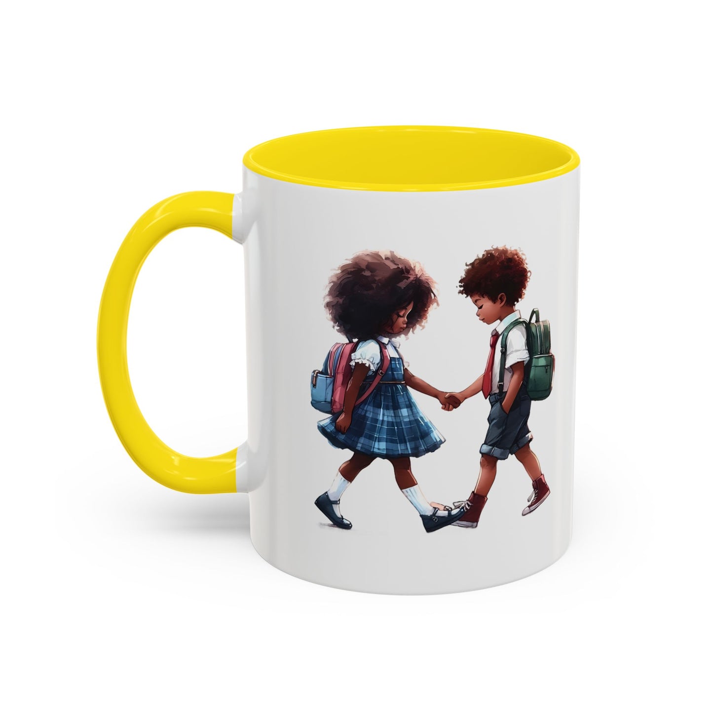 Heartwarming Kids Friendship Coffee Mug, Cute Kid Artwork Mug, Back to School Gift, Family Gift, Coffee Lover Gift