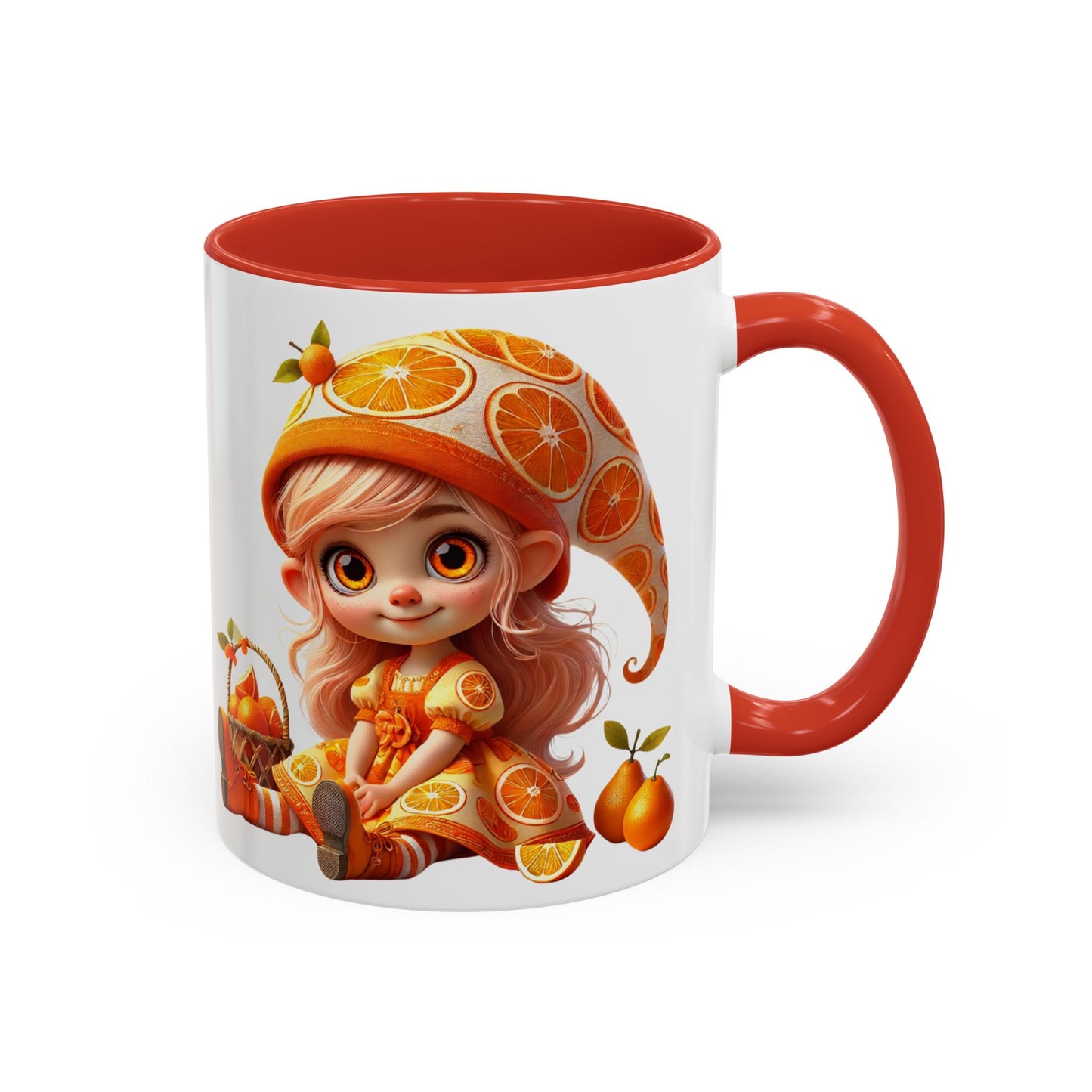 Whimsical Orange-Themed Coffee Mug, Cute Ceramic Cup for Fruit Lovers, Ideal Gift for Halloween, Birthdays, and Orange Enthusiasts