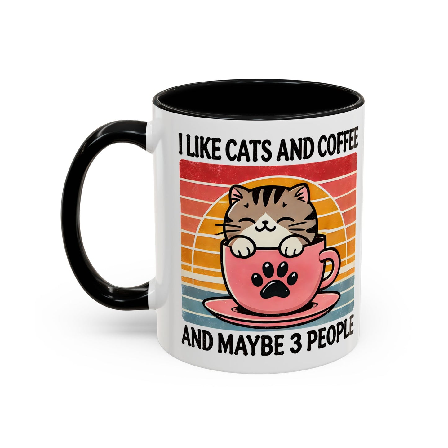 Cute Cat Coffee Mug, Cat Lover Gift, Coffee Lover Mug, Fun Pet Mug, Pet Owner Gifts
